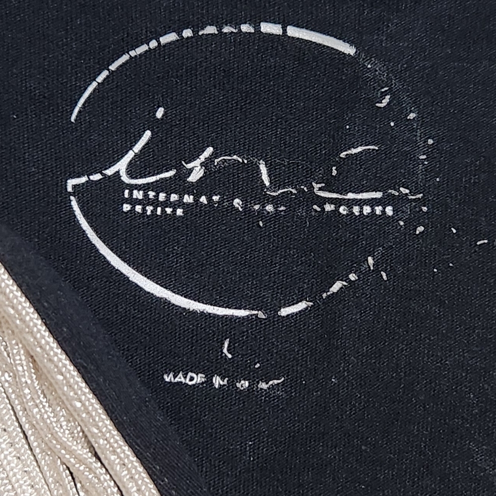 Sz L INC Embroidered Black and Off-White Blouse - Picture 7 of 13